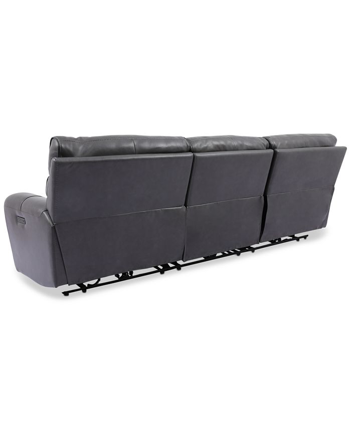 Furniture - Hutchenson 3-Pc. Leather Sectional with 2 Power Recliners and Power Headrests
