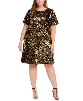 INC International Concepts INC Plus Size Two-Tone Sequin Dress, Created ...