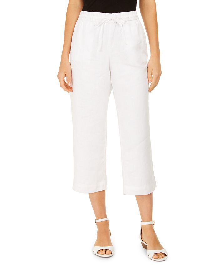 Charter Club Petite Capri All Linen Pants, Created for Macy's & Reviews ...