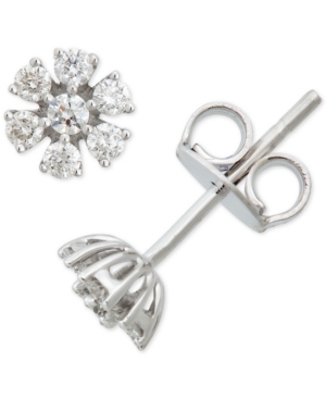image of Diamond Floral Starburst Stud Earrings (1/3 ct. t.w.) in 14k White Gold