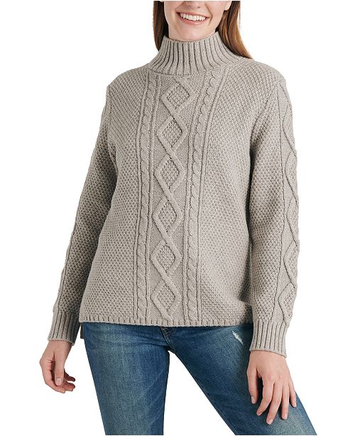 Lucky Brand Cable Knit Turtleneck Sweater Reviews Sweaters