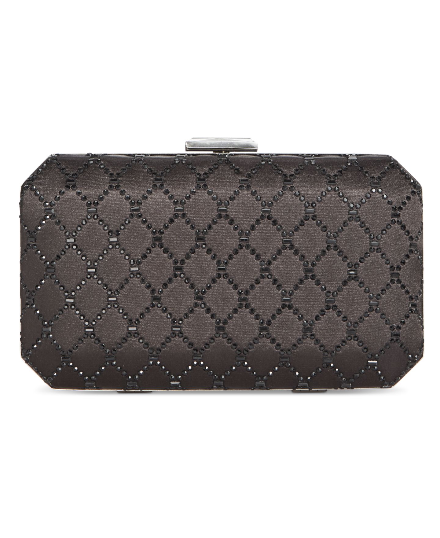 Женский клатч I.N.C. International Concepts Sasha Satin Sparkle Clutch, цвет: Чёрный / Серебряный — фото 1