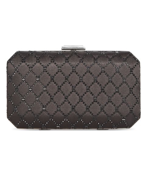 Женский клатч I.N.C. International Concepts Sasha Satin Sparkle Clutch, цвет: Чёрный / Серебряный