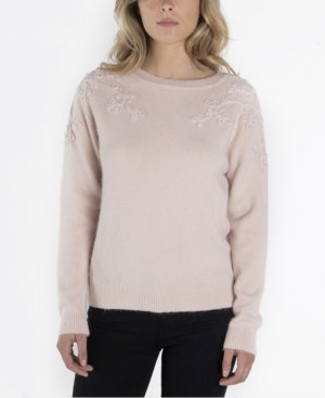 NANETTE LEPORE NANETTE NANETTE LEPORE LONG SLEEVE SWEATER WITH EMBROIDERY DETAILS