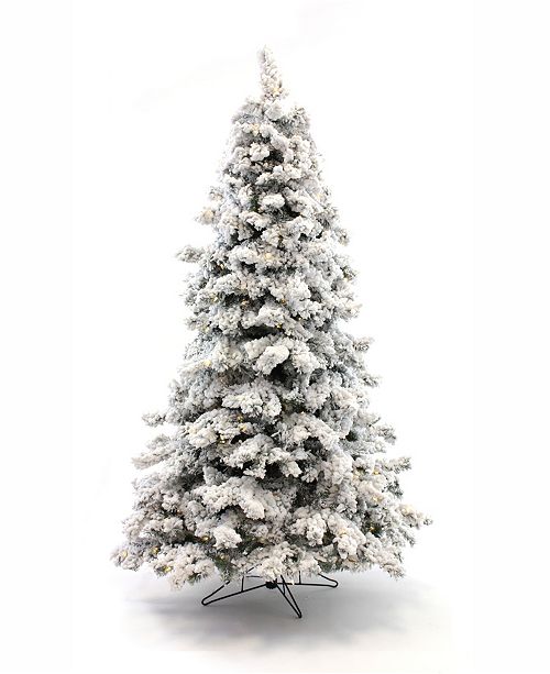 Perfect Holiday 6 5 Pre Lit Flocked Christmas Tree With Warm White Led Lights Reviews Holiday Shop Home Macy S