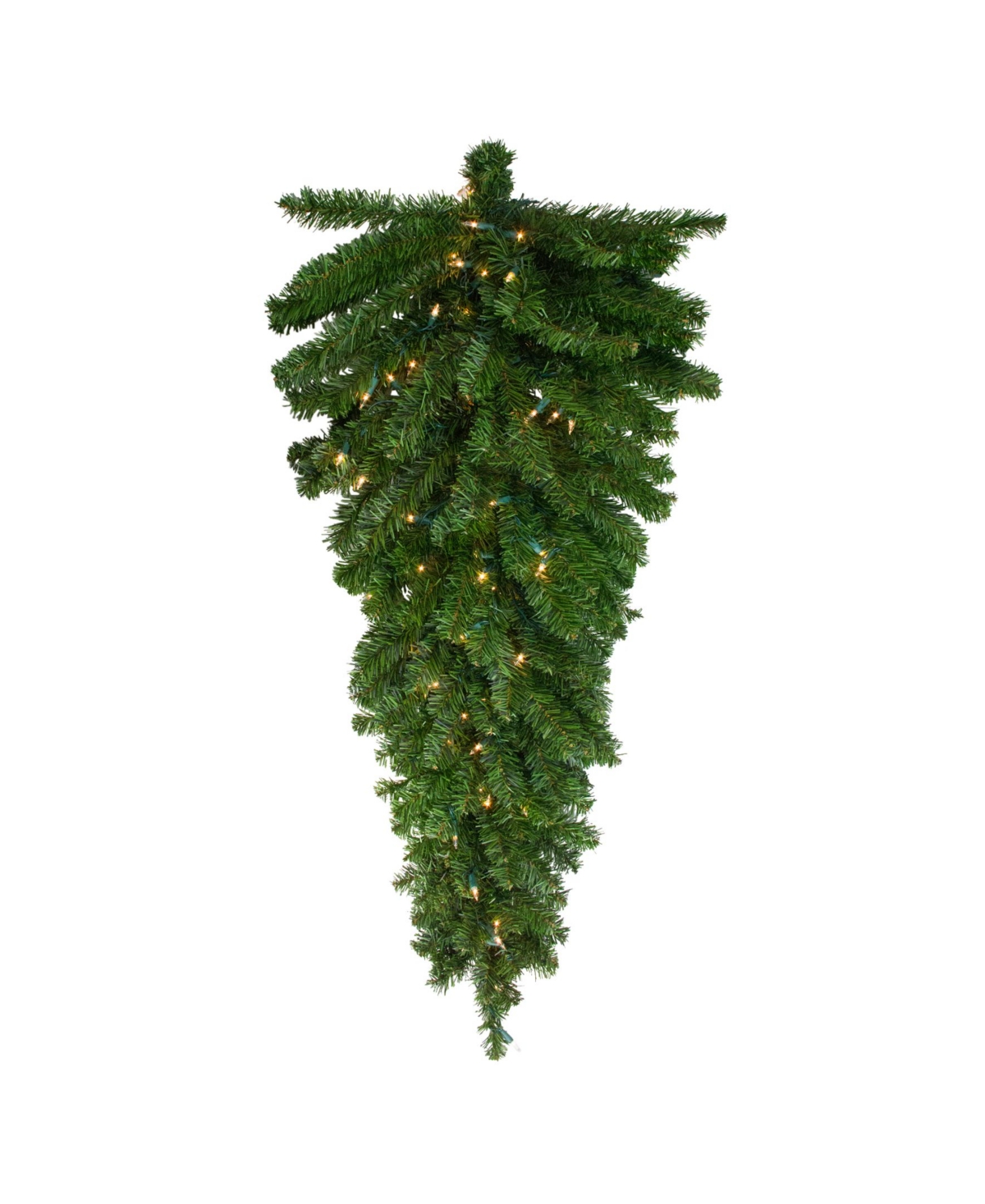 42" Pre-Lit Canadian Pine Artificial Christmas Teardrop Swag - Clear Lights - Green