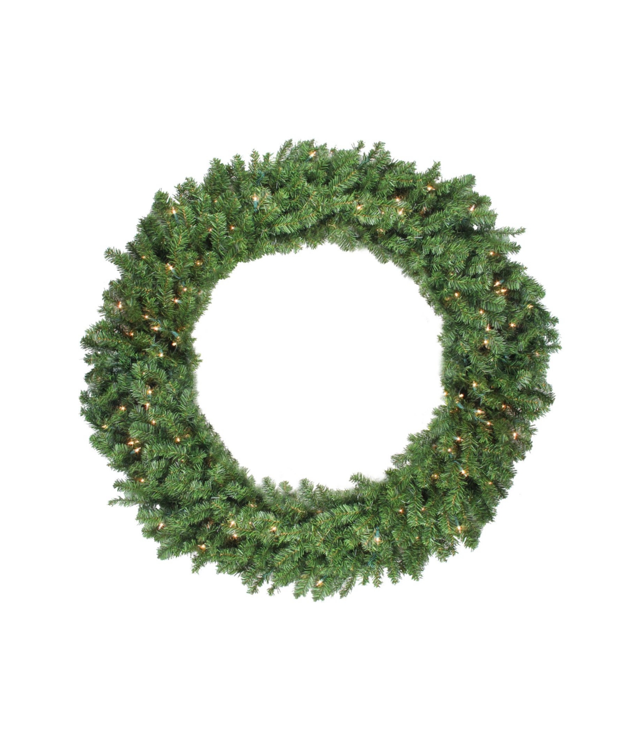 48" Pre-Lit Canadian Pine Artificial Christmas Wreath - Clear Lights - Green