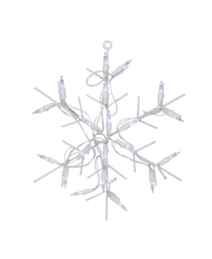 Northlight 12" Battery Operated Led Lighted Snowflake Christmas Window Silhouette With Timer In White