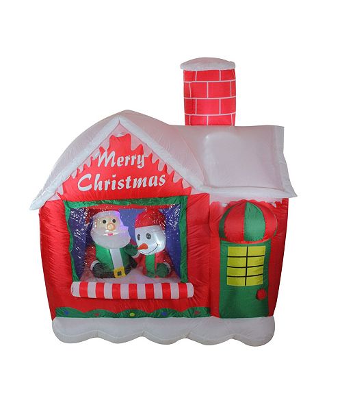 Northlight 5 5 Inflatable Santa S Workshop Lighted Christmas