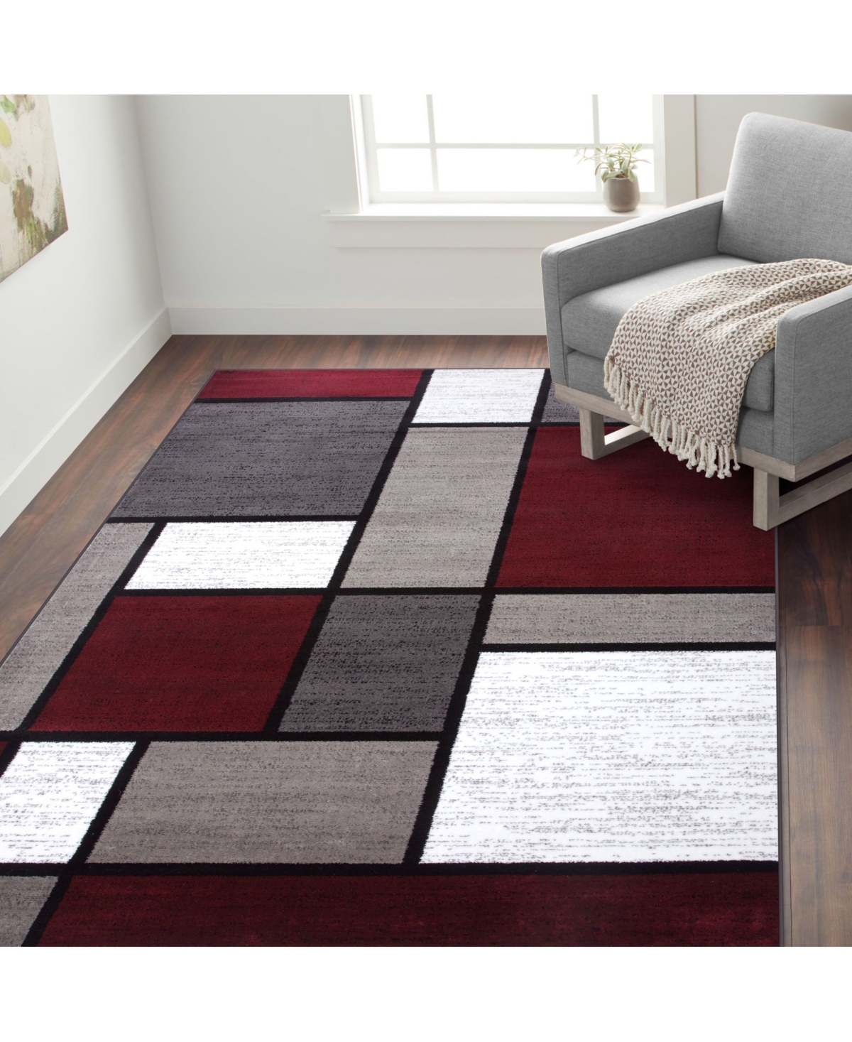 Main Street Rugs Montane Mon106Area Rug - Red