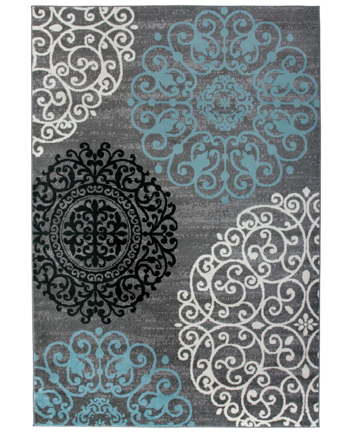 Main Street Rugs Alba Alb303 Gray 6'6in x 9' Area Rug - Gray