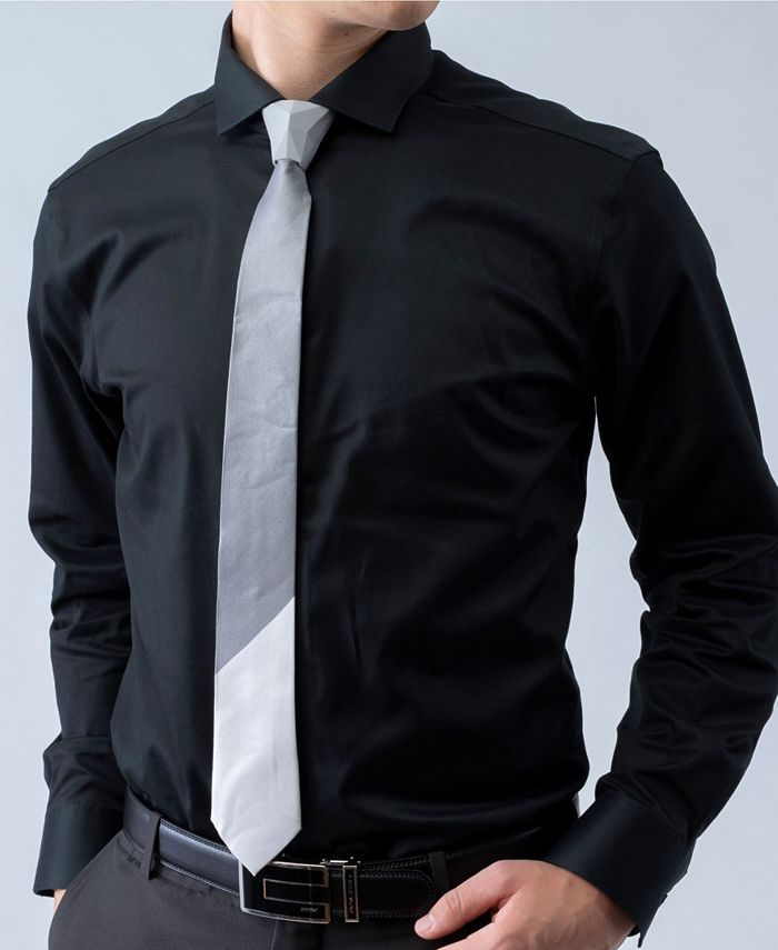 Modern Tie Men's 2-Tone Striped Tipping Athletica Slim Single Tie - Macy's