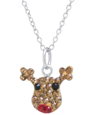 image of Pave Crystal Reindeer Pendant with 18
