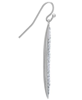 Giani Bernini - Pave Crystal Elongated Drop Wire Earrings Set in Sterling Silver. Available in Clear or Multi