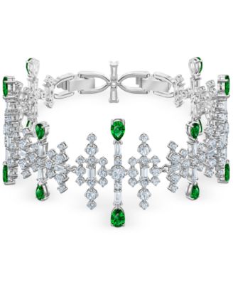 Swarovski - Silver-Tone Crystal & Stone Flex Bracelet