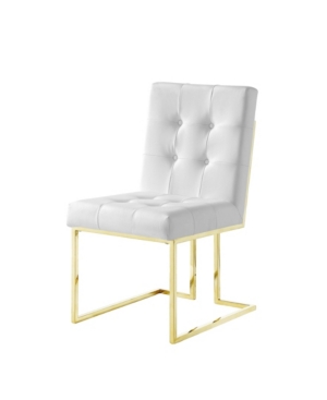 Inspired Home Vanderbilt Upholstered Dining Chair With Metal Frame Set Of 2 In White