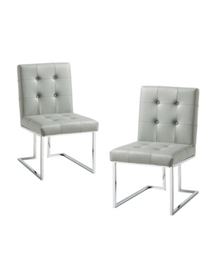 Shop Inspired Home Vanderbilt Upholstered Dining Chair With Metal Frame Set Of 2 In Gray