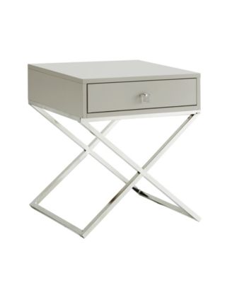 Gekko Lacquer Nightstand with Metal X-Legs
