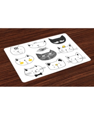 Ambesonne Cat Place Mats Set of 4