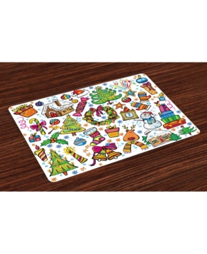 Ambesonne Christmas Place Mats Set of 4