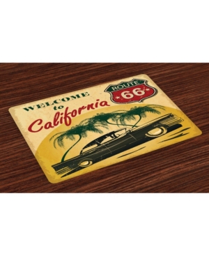 Ambesonne Retro Place Mats Set of 4