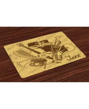 Ambesonne Music Place Mats Set of 4