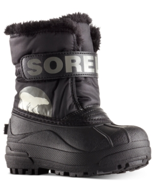 SOREL Snow Commander Insulated Waterproof Boot in Black/Charcoal at Nordstrom, Size 9 M