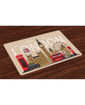 Ambesonne London Place Mats Set of 4