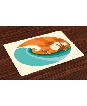 Ambesonne Ride the Wave Place Mats Set of 4