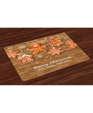 Ambesonne Gingerbread Man Place Mats Set of 4