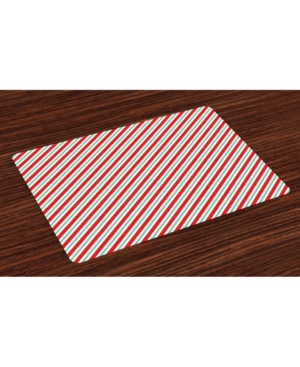 Ambesonne Candy Cane Place Mats Set of 4