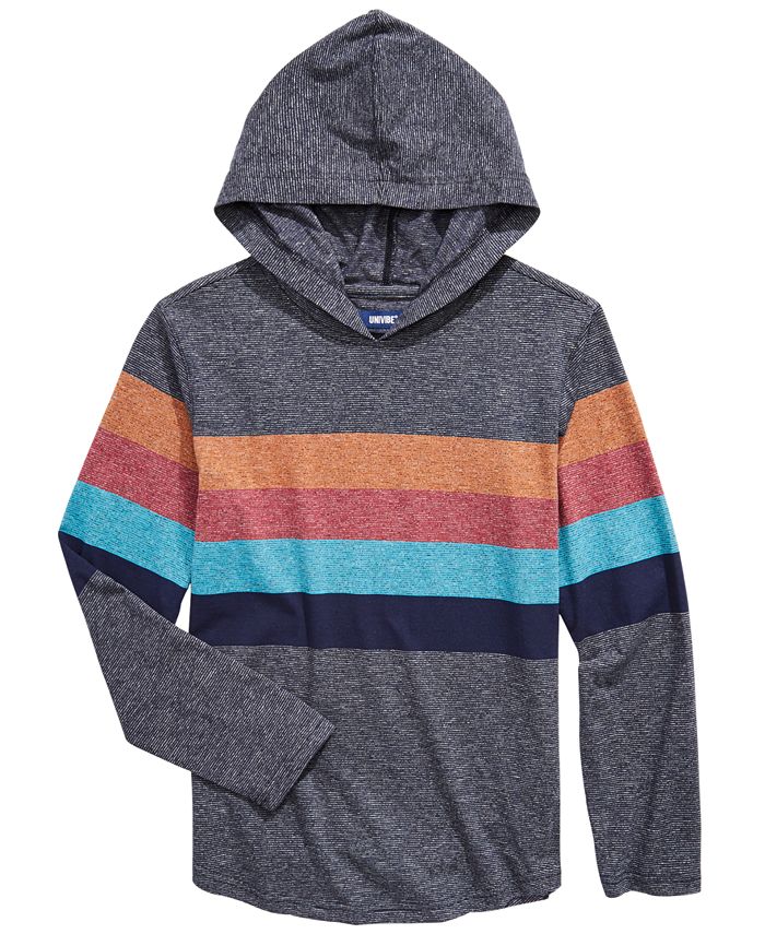 Univibe Big Boys Lukas Colorblocked Stripe Hooded T-Shirt - Macy's