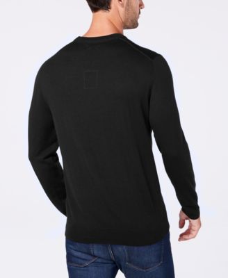 Men's Solid Crew Neck Merino Wool Blend Sweater, Created for Macy's 
