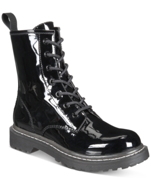 image of Wild Pair Ryyder Lace-Up Lug Sole Combat Booties, Created for Macy-s Women-s Shoes