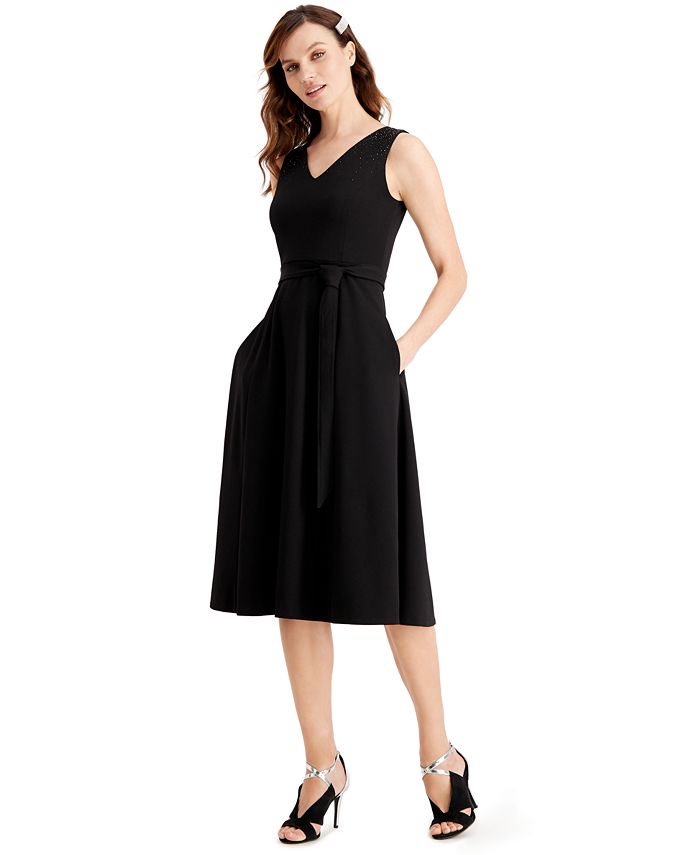 Calvin Klein Petite Embellished Belted Dress Macy's