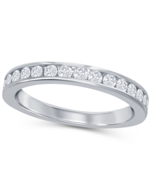 image of Round Diamond (1/3 ct. t.w.) Channel Band in 18K White Gold