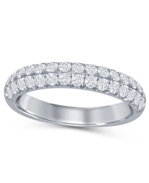 image of Diamond (5/8 ct. t.w.) French Pave Two Row Band in 14K White Gold