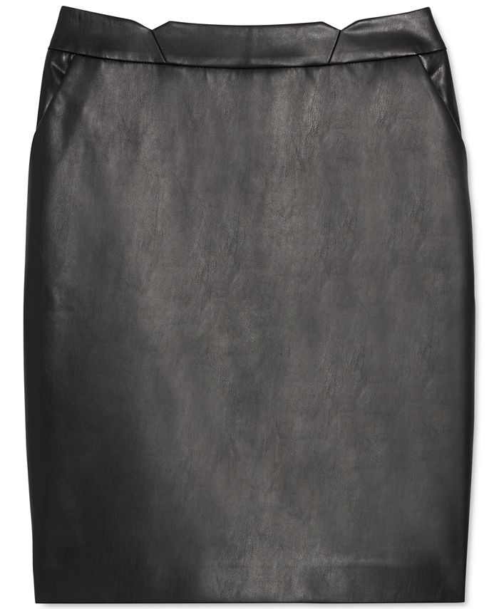 DKNY Faux-Leather Pencil Skirt & Reviews - Skirts - Women - Macy's