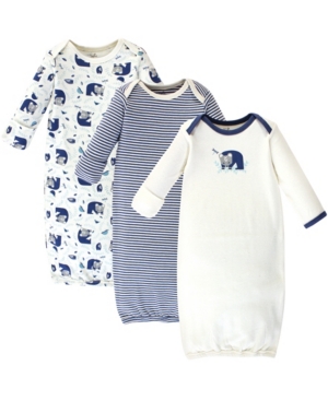 Touched by Nature Baby Boy and Girl Organic Cotton Gown 3 Pack