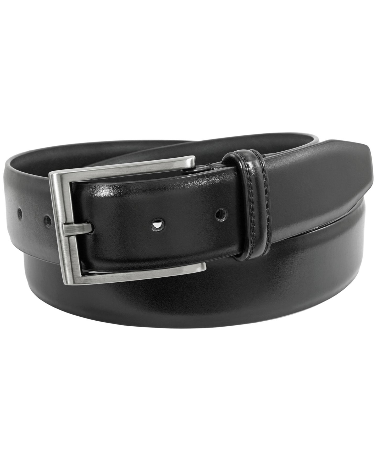 Мужской ремень Florsheim Carmine Leather Belt, цвет: Чёрный — фото 1