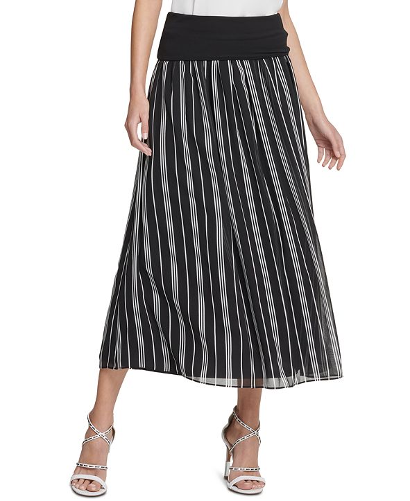 DKNY Striped Midi Skirt & Reviews - Skirts - Women - Macy's