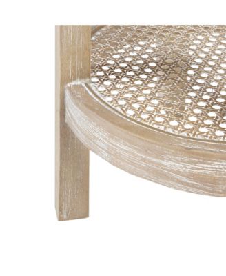 Martha Stewart Collection Martha Stewart Harley Farmhouse 15" Round Cane-inset Lower Shelf Storage Accent Table