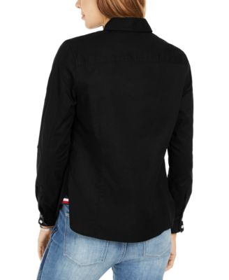 Women's Cotton Roll-Tab Button-Up Shirt