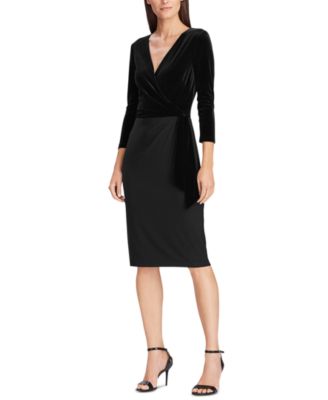 lauren ralph lauren velvet surplice dress