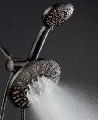 High-Pressure 48-Setting Dual Shower Head Combo with Extra-long 6 Foot Hose