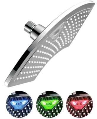 DreamSpa - AquaFan 12-inch Rainfall LED Shower Head with Color-Changing LED/LCD Temperature Display