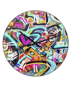 Designart Peacock Love Shimmy Large Modern Wall Clock - 36