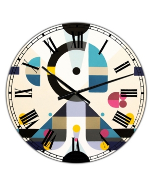 Designart Open Minded Large Mid-Century Wall Clock - 36