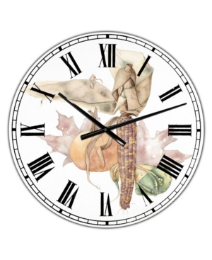 Designart Autumn Medley Large Farmhouse Wall Clock - 36