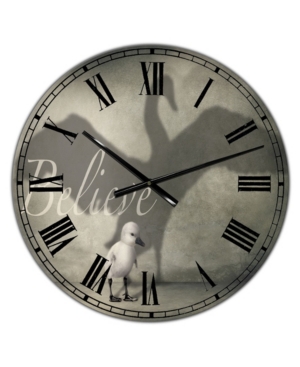 Designart Believe Shadow Iv Large Cottage Wall Clock - 36